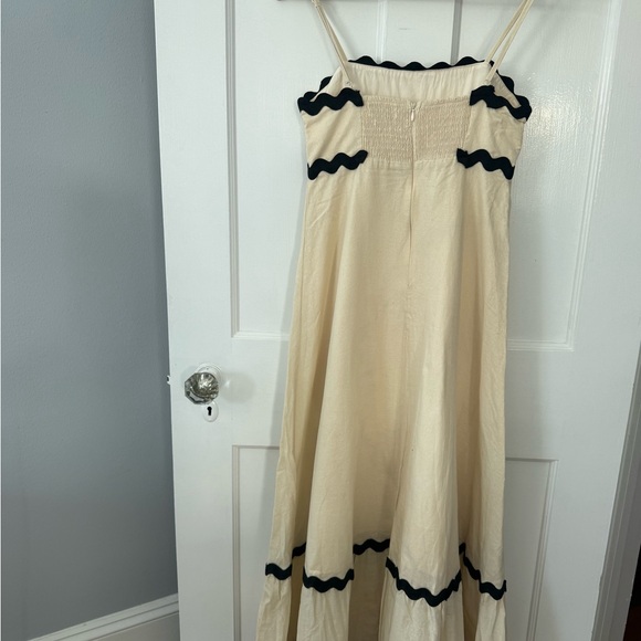Petal & Pup Cream Maxi Dress with Black Trim - Picture 4 of 5